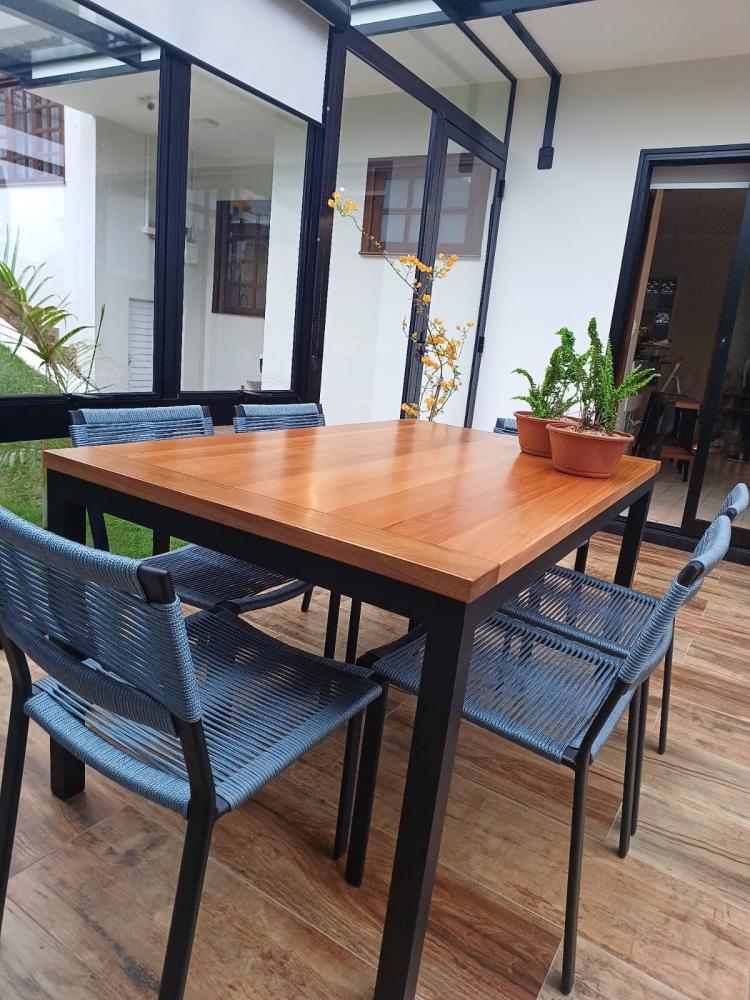 Jogo de Mesa com 8 Cadeira em Corda Náutica 